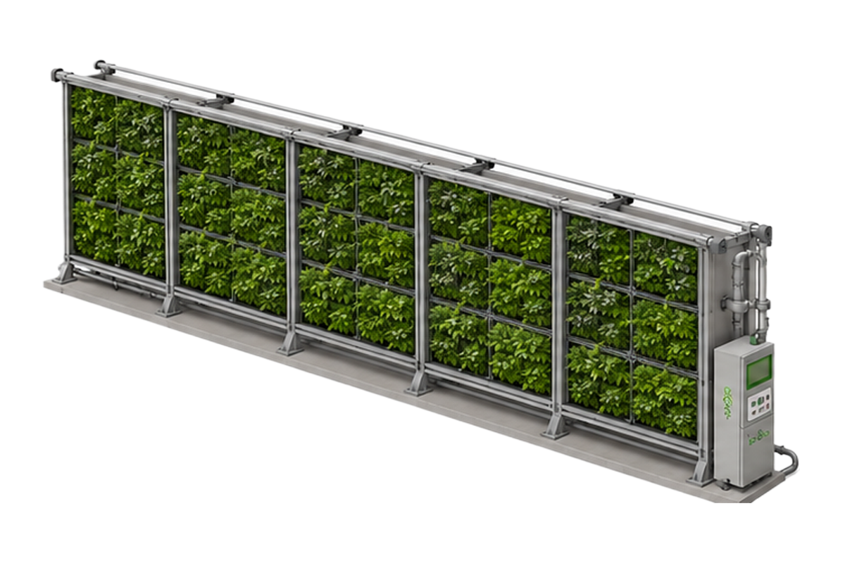 Modular ioBio plant wall air filtration system