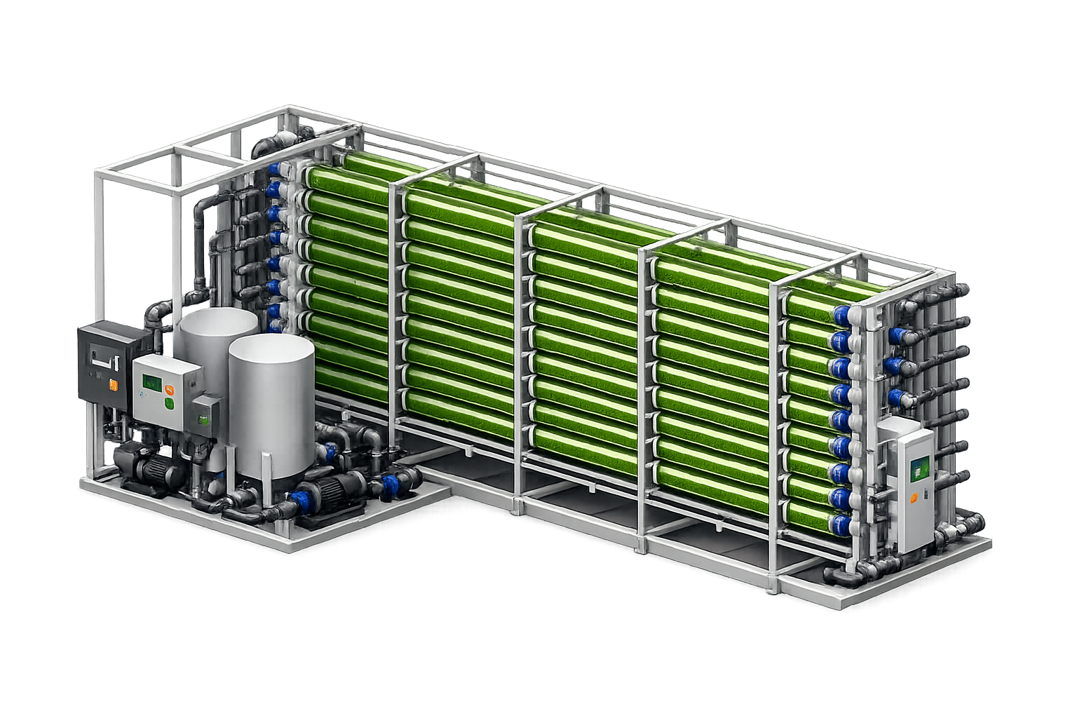Tubular algae photobioreactor system for atmospheric carbon capture